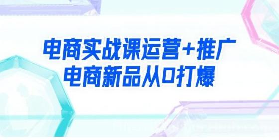 电商实战课运营+推广，电商新品从0打爆（99节视频课）