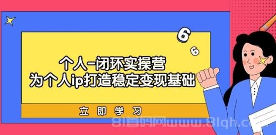 个人闭环实操营：为个人ip打造稳定变现基础，从价值定位/爆款打造/产品体系搭建