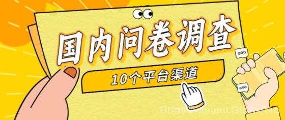 简单选题问卷调查，每天12张，新手小白无压力，不需要经验