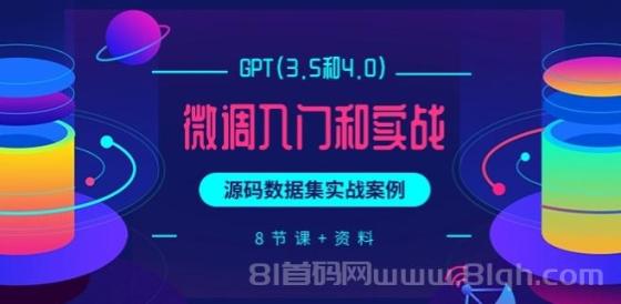 GPT(3.5和4.0)微调入门和实战，源码数据集实战案例（8节课+资料）