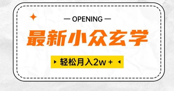 最新小众玄学项目，保底月入2W＋ 无门槛高利润，小白也能轻松掌握