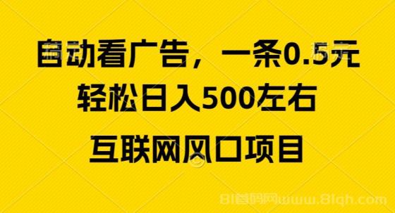 广告收益风口，轻松日入500+，新手小白秒上手，互联网风口项目