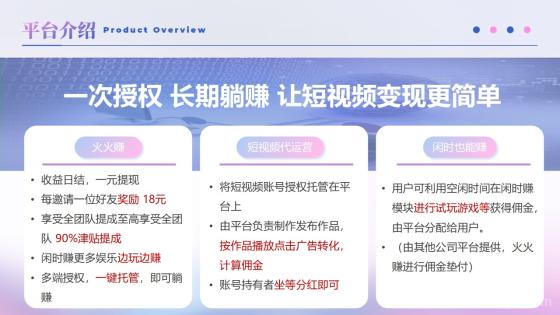 火火赚短视频自动变现托管挂机平台，0投资授权躺赚，0基础人人可为！