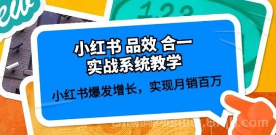 小红书品效合一实战系统教学：小红书爆发增长，实现月销百万 (59节)