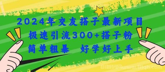 2024年交友搭子最新项目，极速引流300+搭子粉，简单粗暴，好学好上手