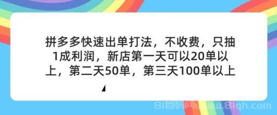 拼多多2天起店，只合作不卖课不收费，上架产品无偿对接，只需要你回…