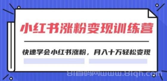 2024小红书涨粉变现训练营，快速学会小红书涨粉，月入十万轻松变现(40节)