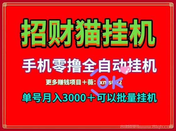 2024新招财猫靠谱吗？躺赚挂机日进50项目