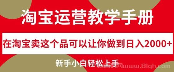 淘宝运营教学手册，在淘宝卖这个品可以让你做到日入2000+，新手小白轻…