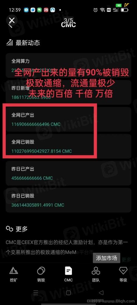 CEEX全球首发平台币CMC:通缩机制,无泡沫,双C可查,注册即送1万算力