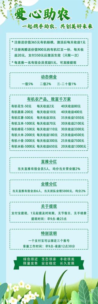 首码项目《爱心助农》:注册送有机核桃+红豆,自动产收益,20代分佣,限时福利,稳赚不赔