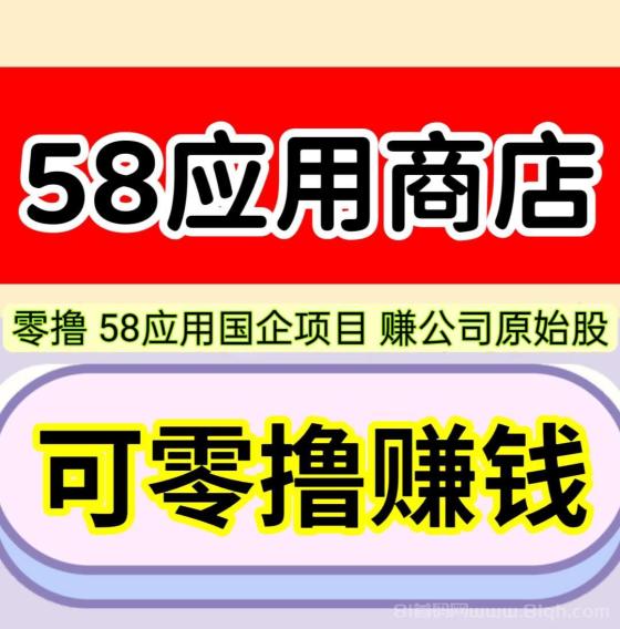 最强零撸项目：58应用软件商店，1元起提秒到账，人人参与人人受益