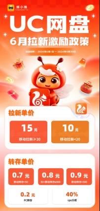 赶上了!UC网盘推广激励期,拉新一单最高15块
