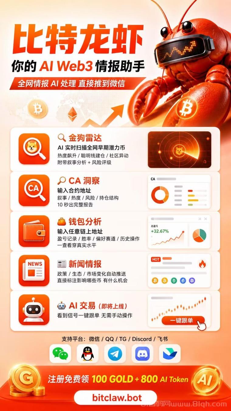 零撸党狂喜！比特龙虾公测：注册送100Gold，签到换平台b，这波白嫖不亏
