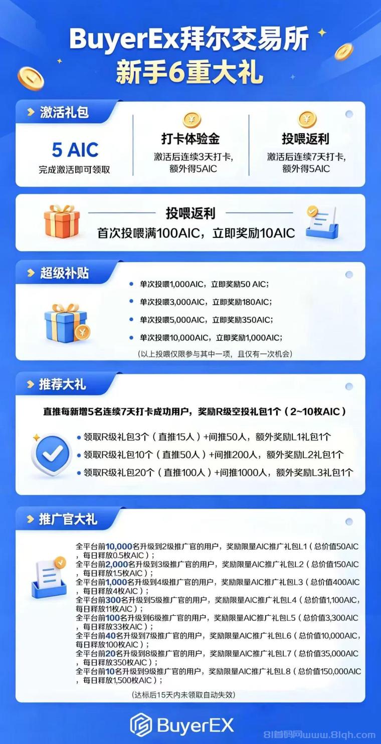 BuyerEx拜尔:AI小龙虾养成算力成长,零撸爬墙加星级,每天签到2次获2枚AIC币