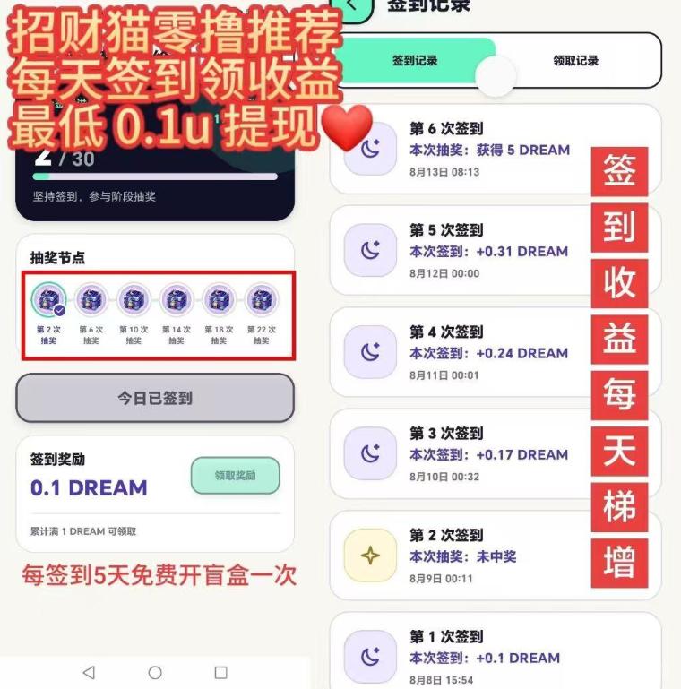 DREAM宝盒,每天撸油,纯零撸天花板,跨年长期橡木,团队高润!