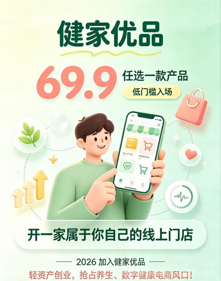 健家优品:0门槛,一手渠道,实力背书,每天额外分红,对接团队长待遇拉满!